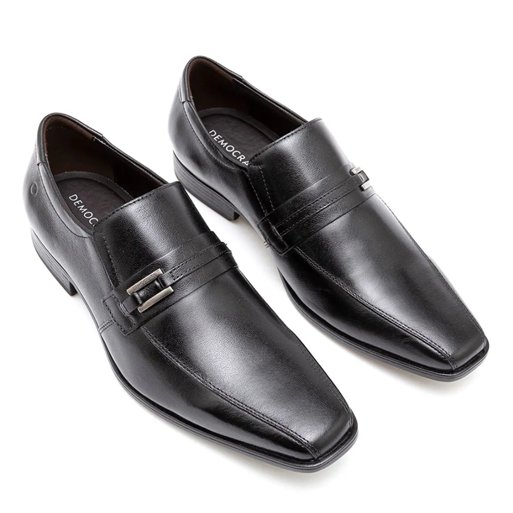 Sapato Social Democrata Masculino Preto Conforto Preto 3