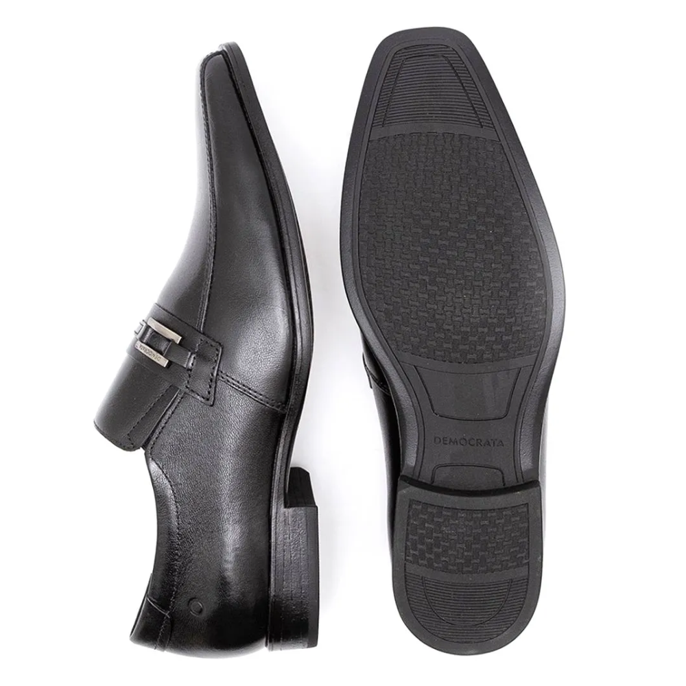 Sapato Social Democrata Masculino Preto Conforto Preto 5