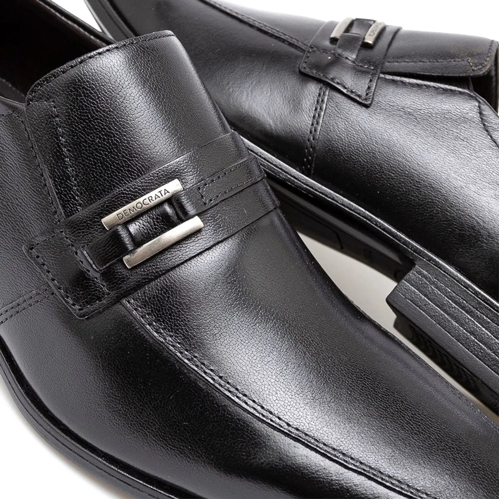 Sapato Social Democrata Masculino Preto Conforto Preto 6