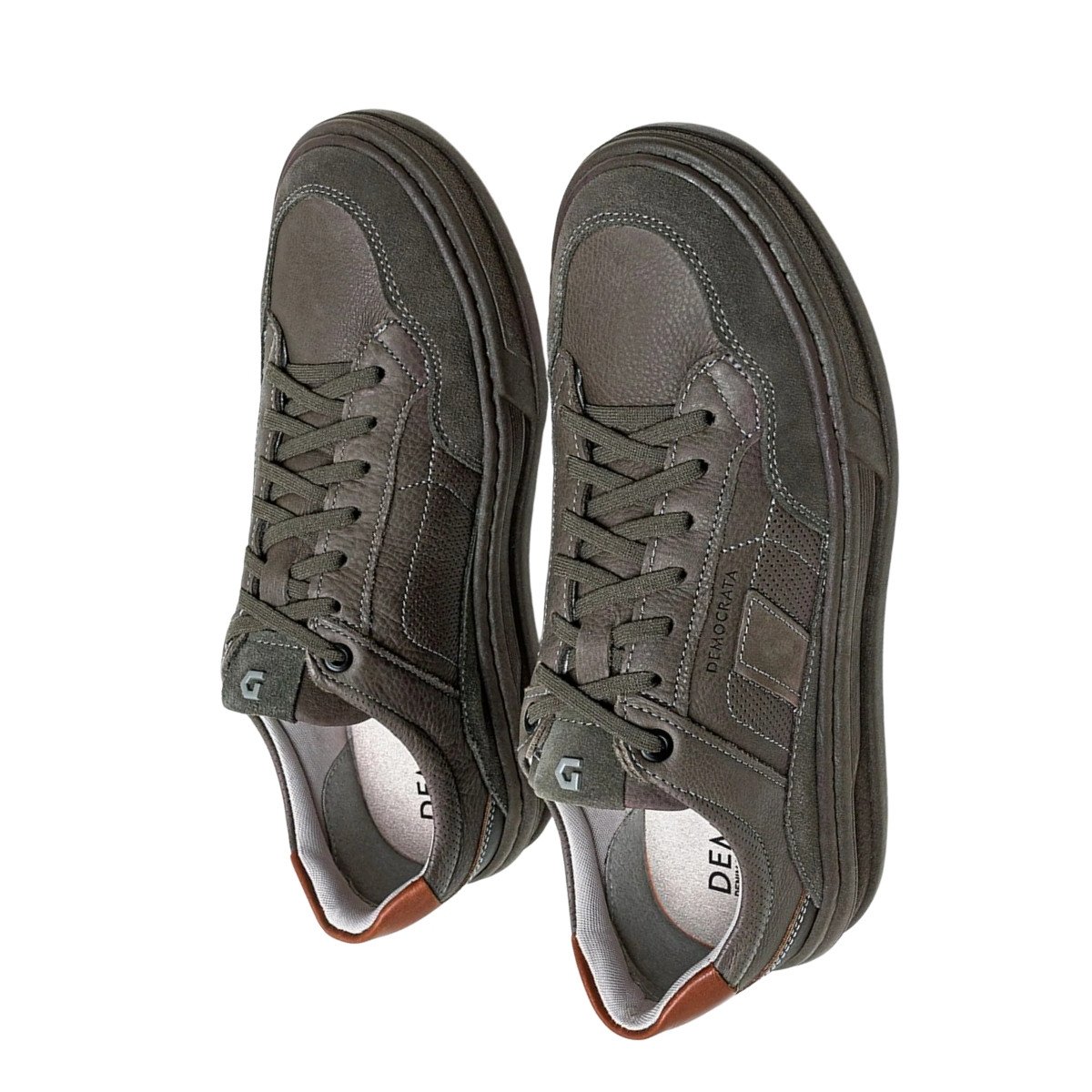 Sapatenis Democrata Couro Smoke Conforto e Estilo Smoke 5