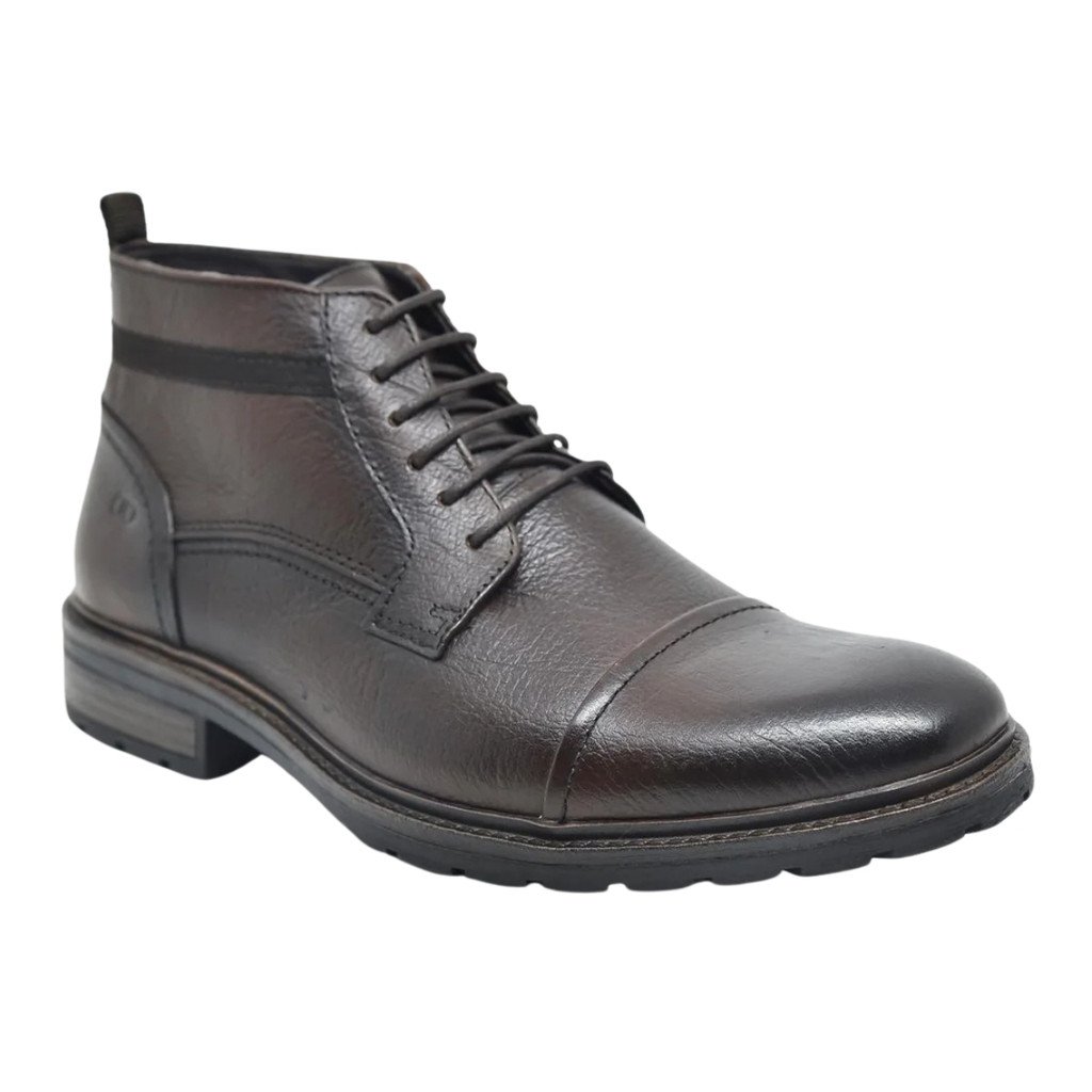 Coturno Couro Masculino Democrata Marrom Escuro 301102 Mouro 1