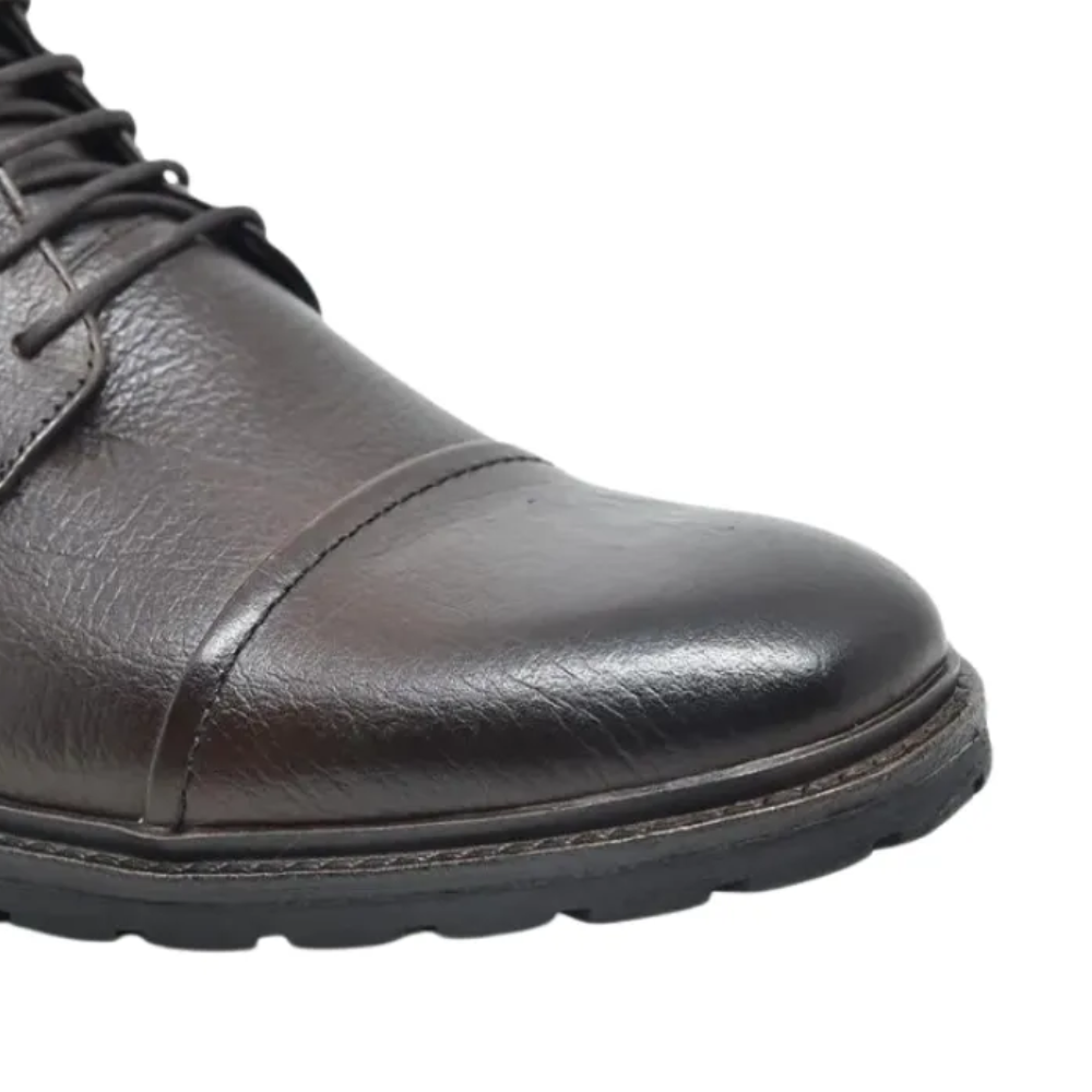 Coturno Couro Masculino Democrata Marrom Escuro 301102 Mouro 4