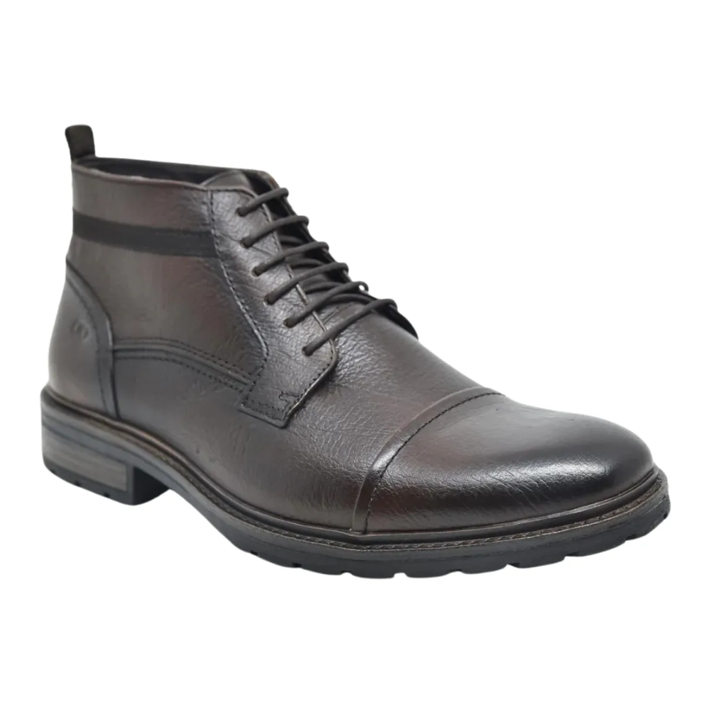 Coturno Couro Masculino Democrata Marrom Escuro 301102 Mouro 6