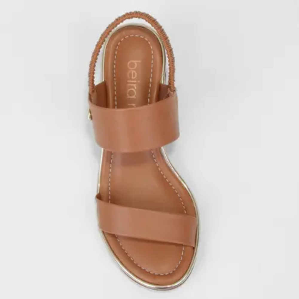 Beira Rio Salto Bloco Camel Feminina Sofisticada Camel 2