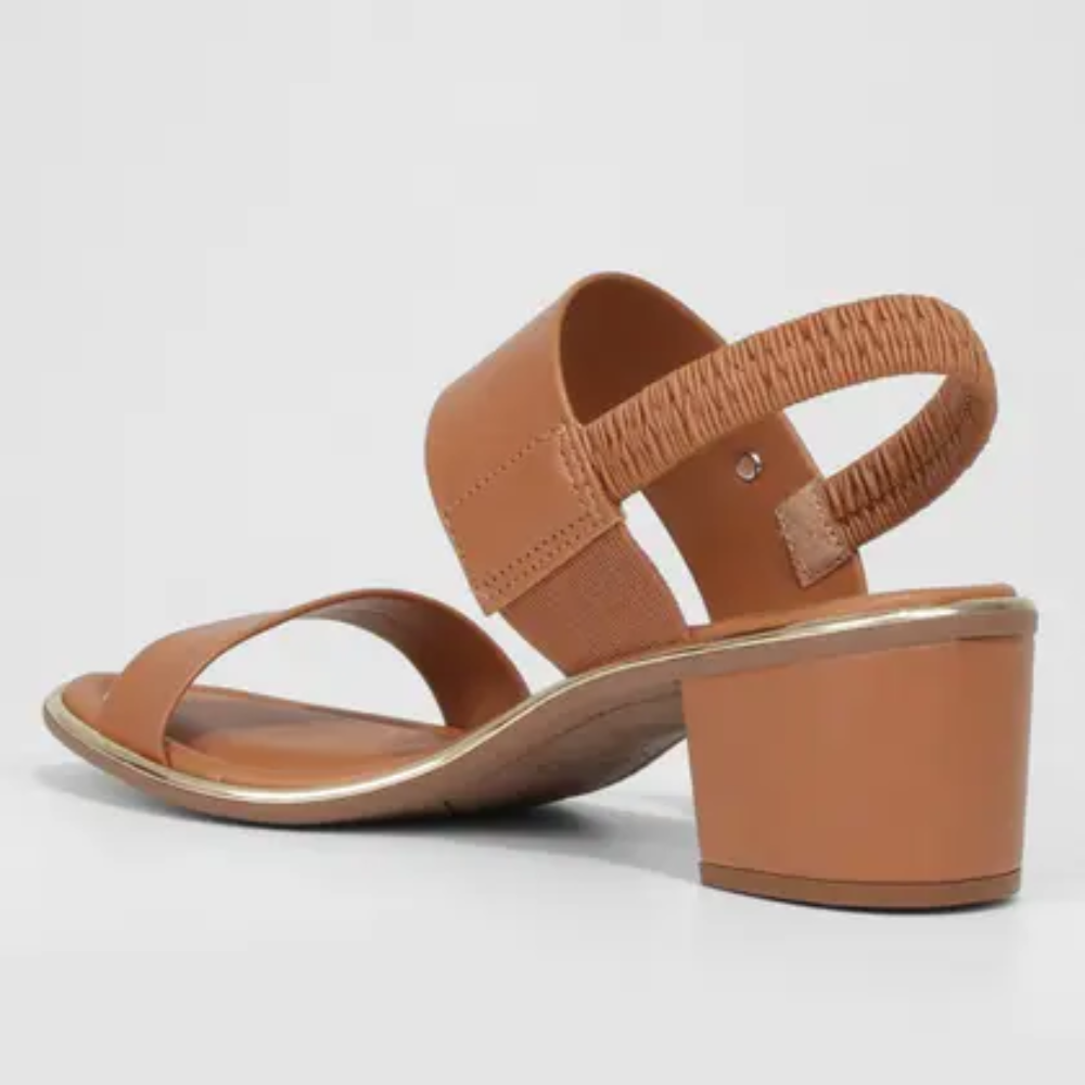 Beira Rio Salto Bloco Camel Feminina Sofisticada Camel 3