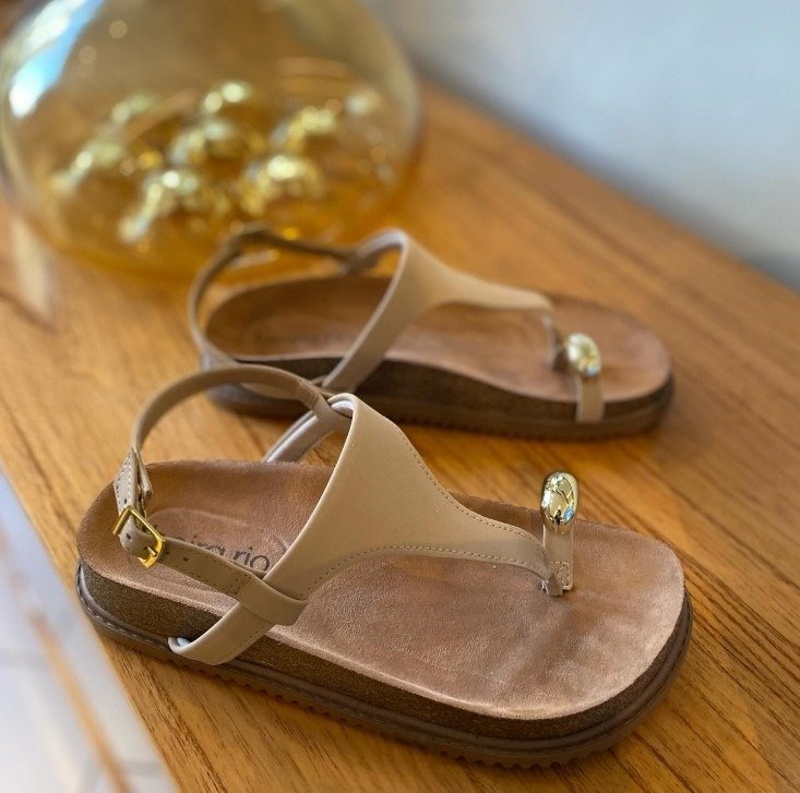 Sandalia Beira Rio Nobuk Bege Conforto Bege 5