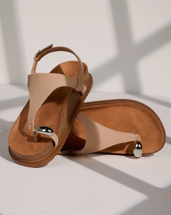 Sandalia Beira Rio Nobuk Bege Conforto Bege 4