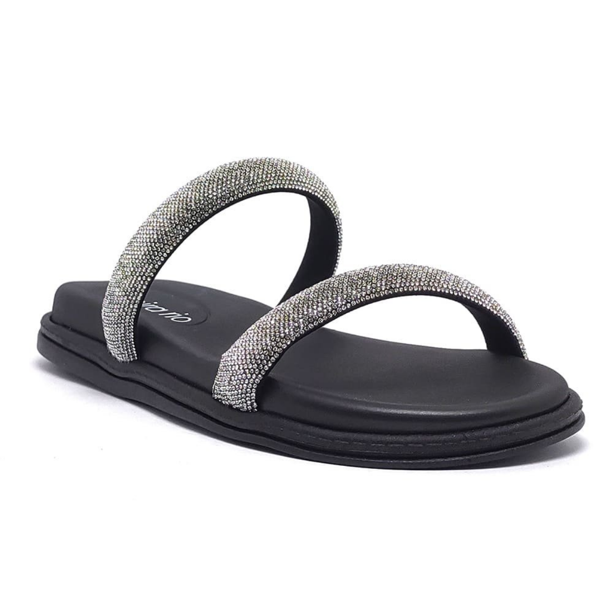 Tamanco Beira Rio Elegance Preto Cristal Conforto