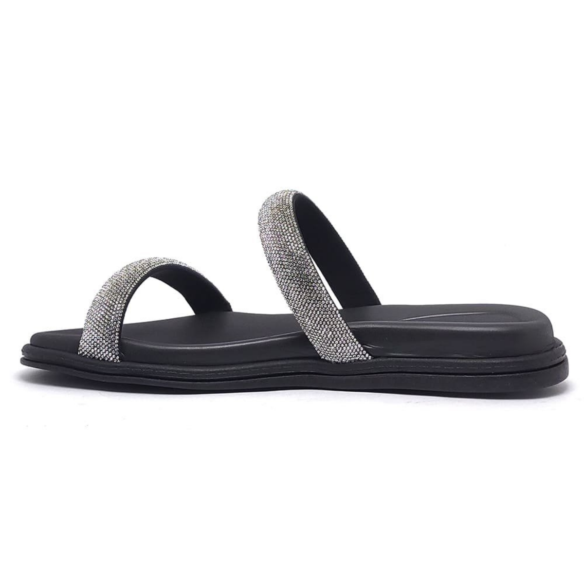 Tamanco Beira Rio Elegance Preto Cristal Conforto Preto 4