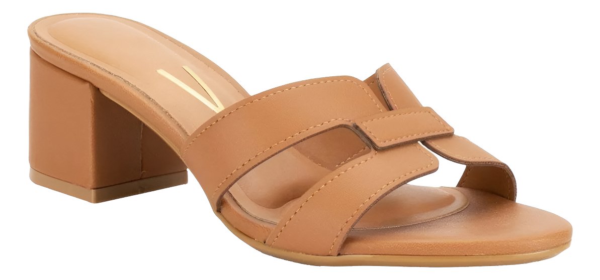 Tamanco Vizzano Feminino Salto Medio Elegante Camel 62911180