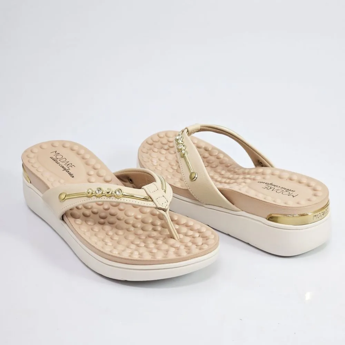 Modare Tamanco Napa Floather Tan Conforto e Estilo Bege 3