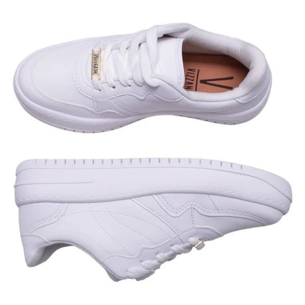 VIZZANO Tenis Branco Plataforma Elegancia e Conforto Branco 4