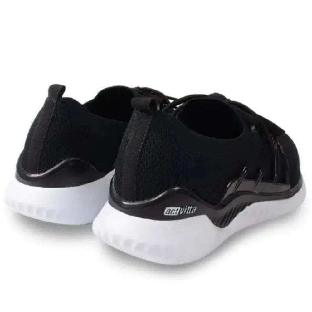 Tenis Feminino Activitta Preto Confortavel Leve Dia a Dia Preto 4