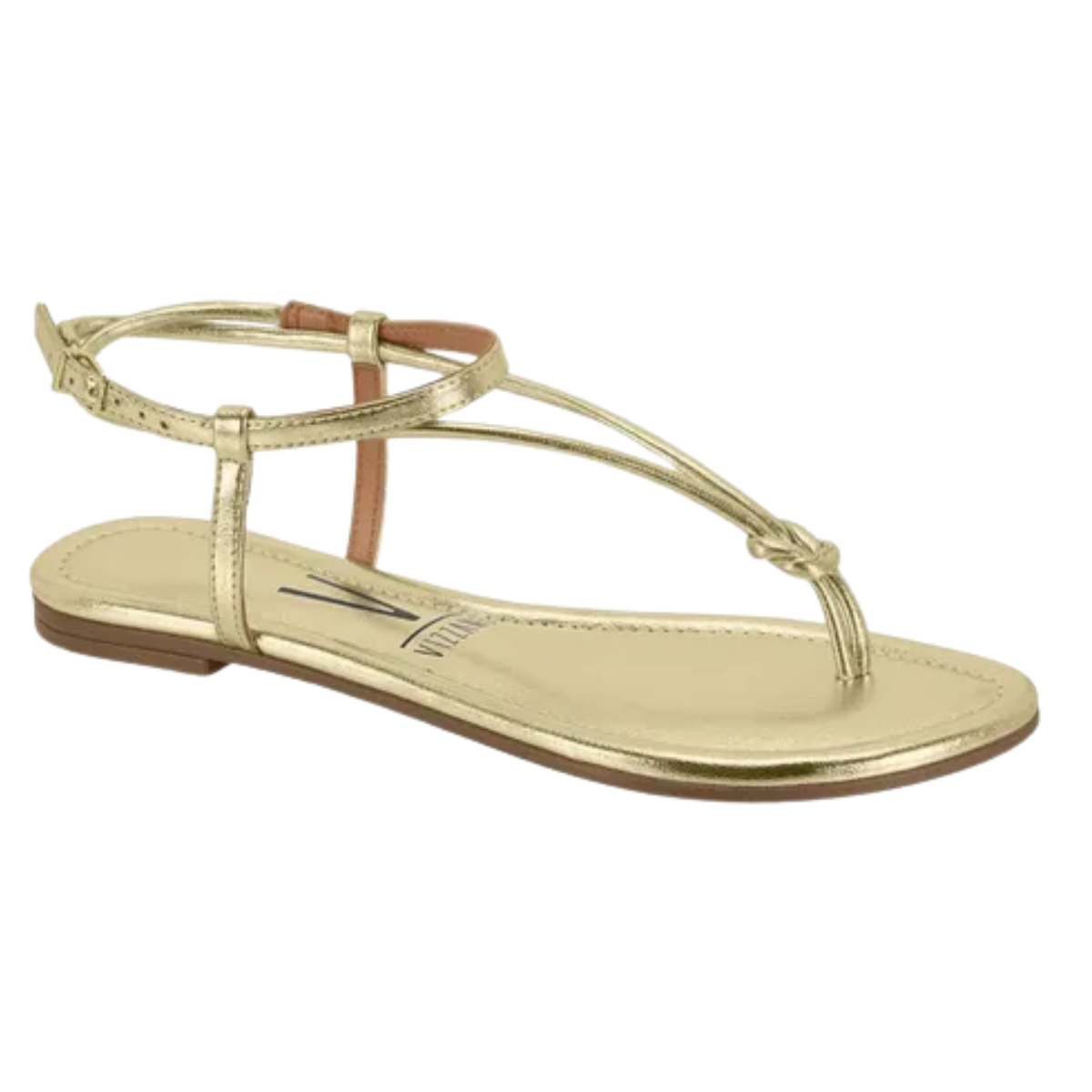 Sandalia Rasteira Vizzano Tiras Fina Dourado 