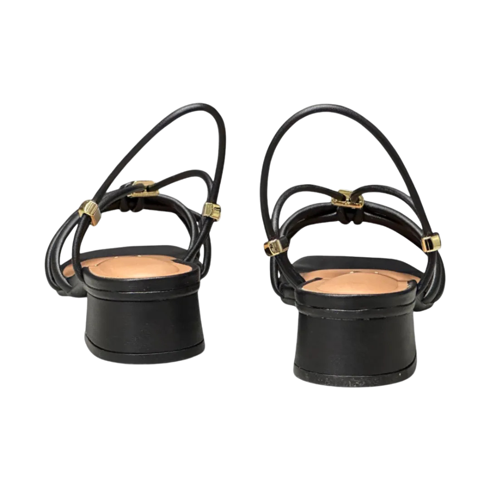 Sandalia Vizzano Feminina Preto Salto Bloco Tiras Finas Preto 3