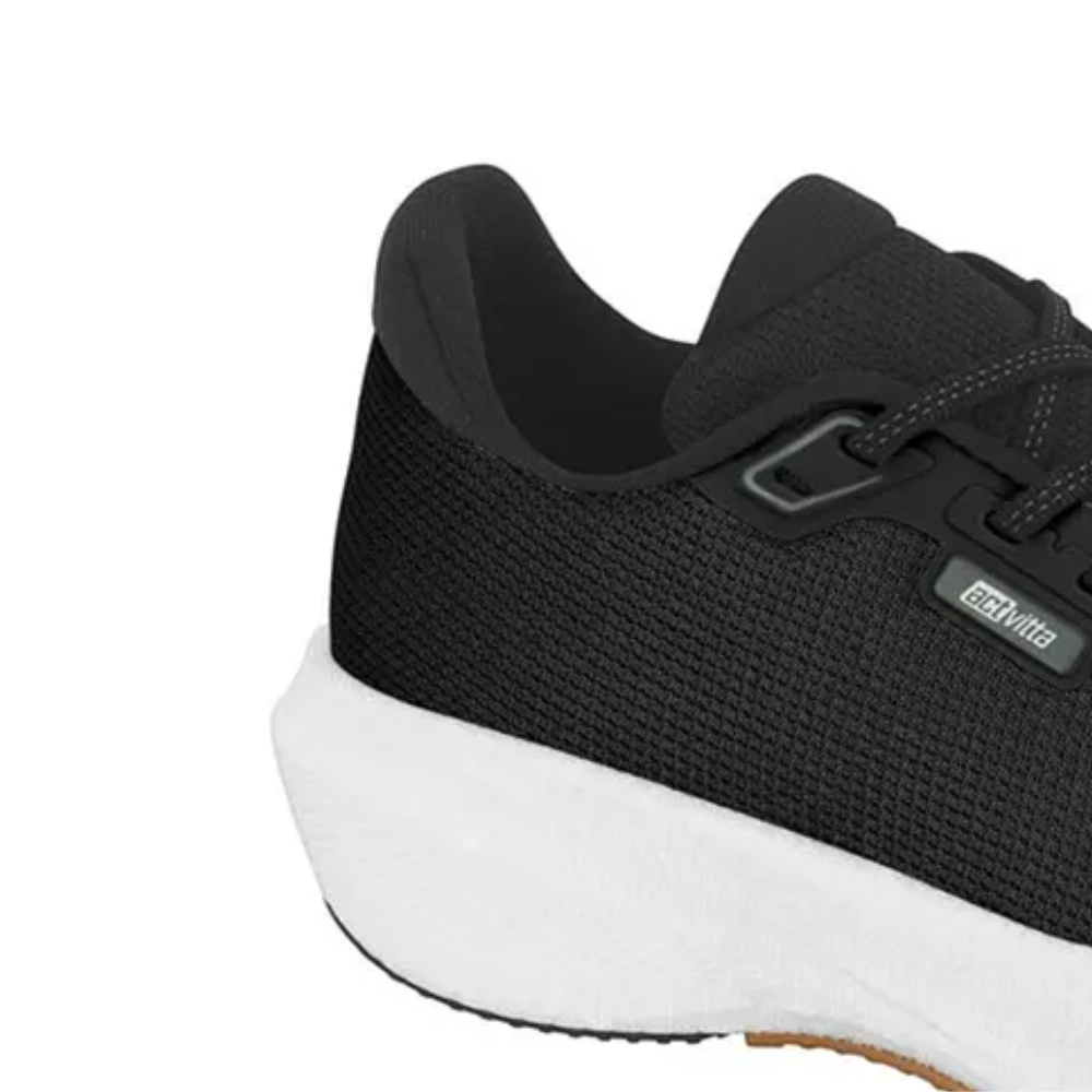 Tenis Casual Actvitta Respiravel Dia a Dia Leve Preto/Chumbo/Branco 4