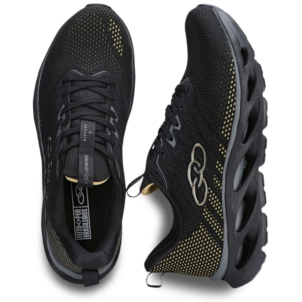 Tenis Olympikus Diffuse 5 Masculino Preto Dourado Preto/Dourado 3