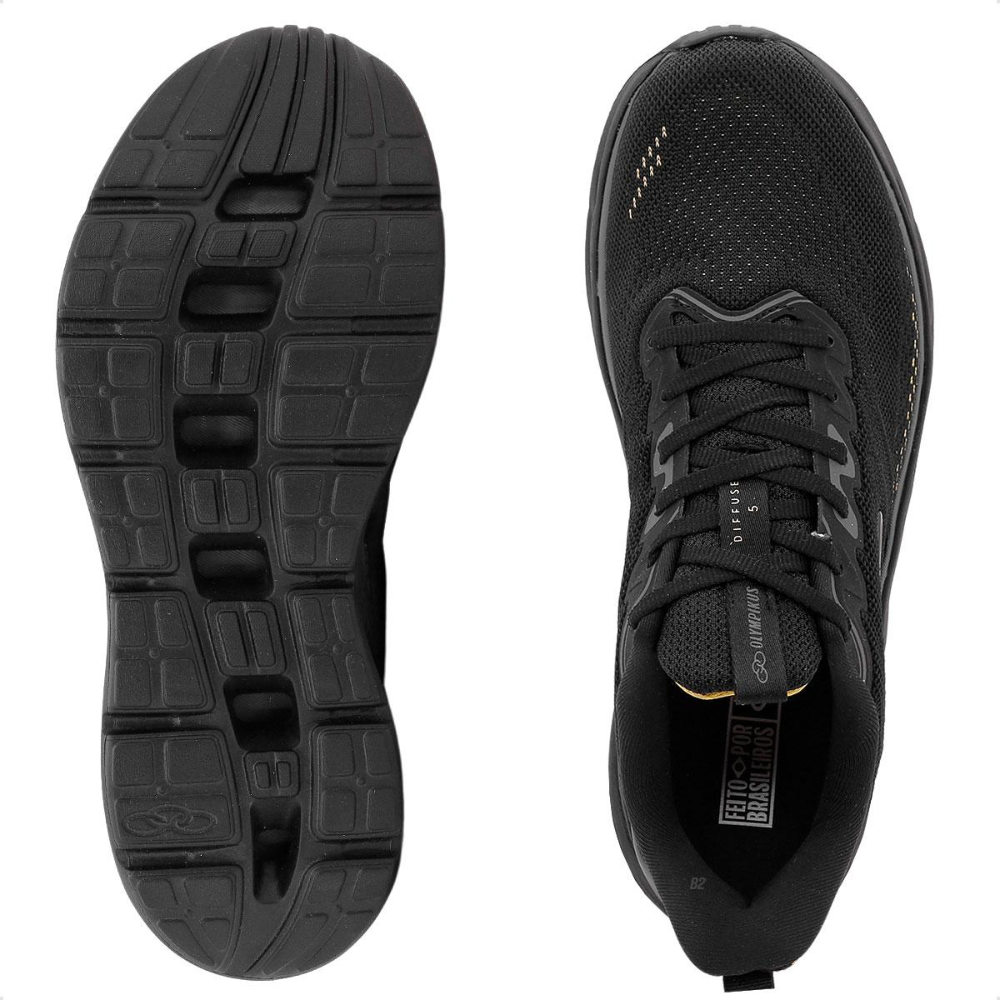Tenis Olympikus Diffuse 5 Masculino Preto Dourado Preto/Dourado 6