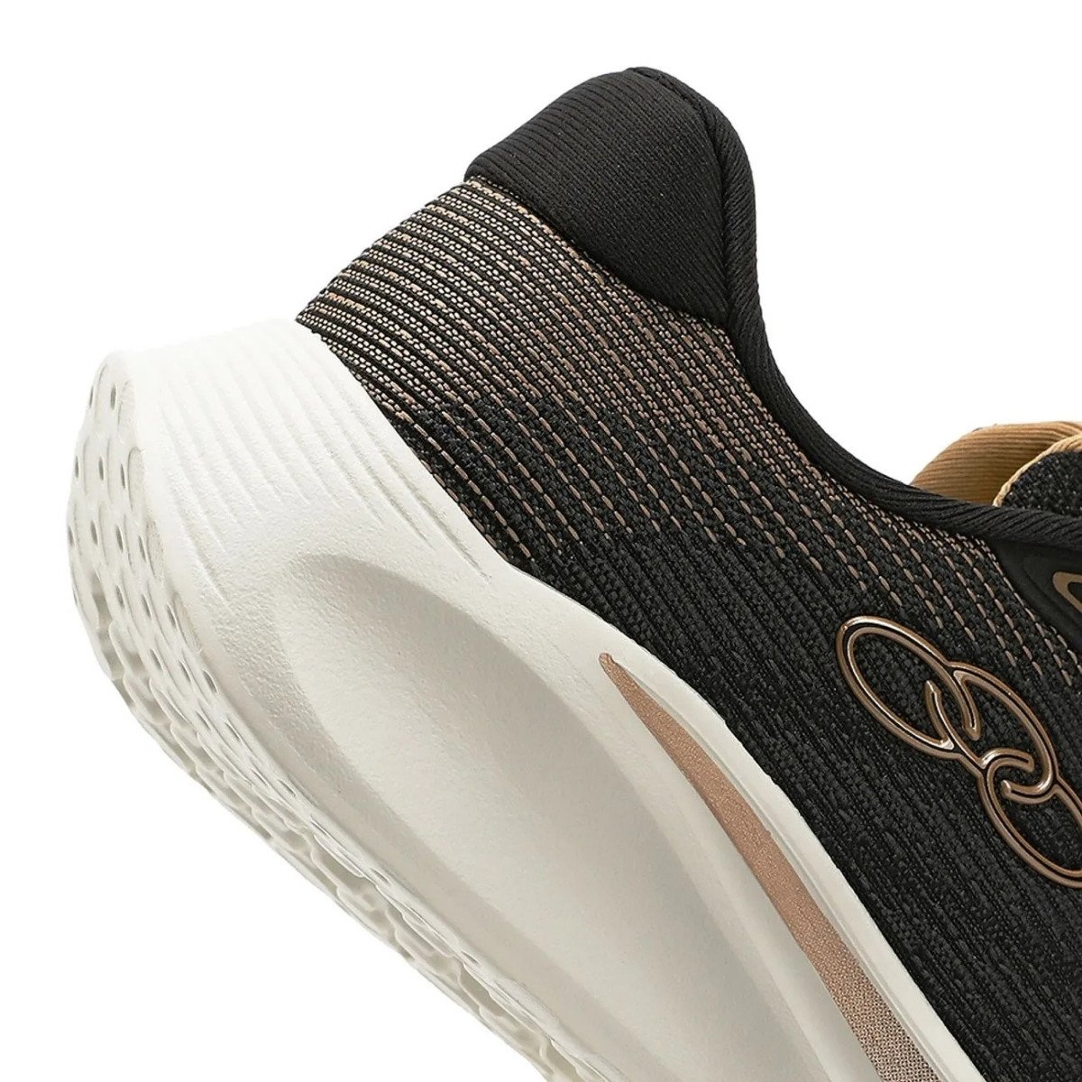 Olympikus Plaza Feminino Preto Dourado Caminhada Preto 6