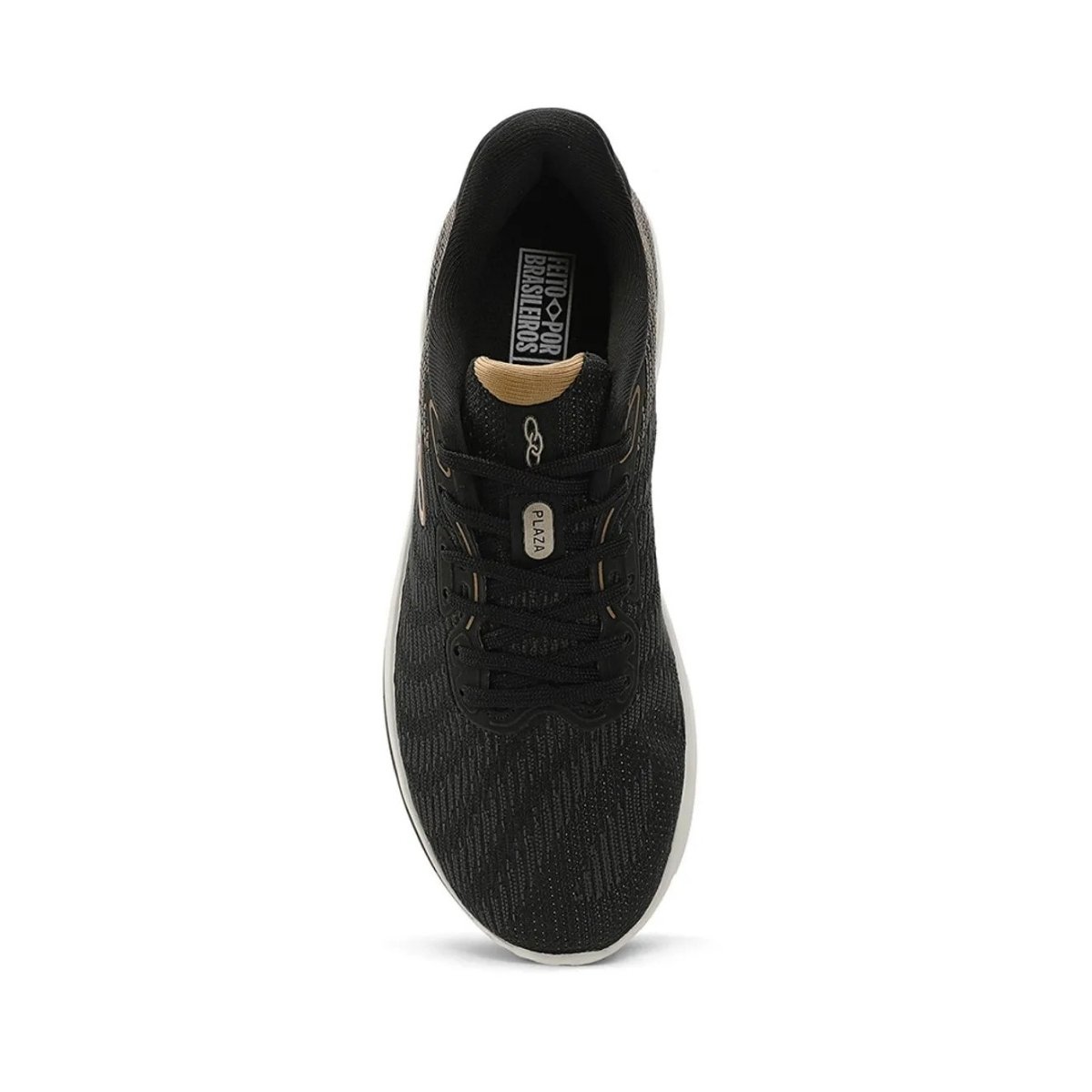Olympikus Plaza Feminino Preto Dourado Caminhada Preto 3