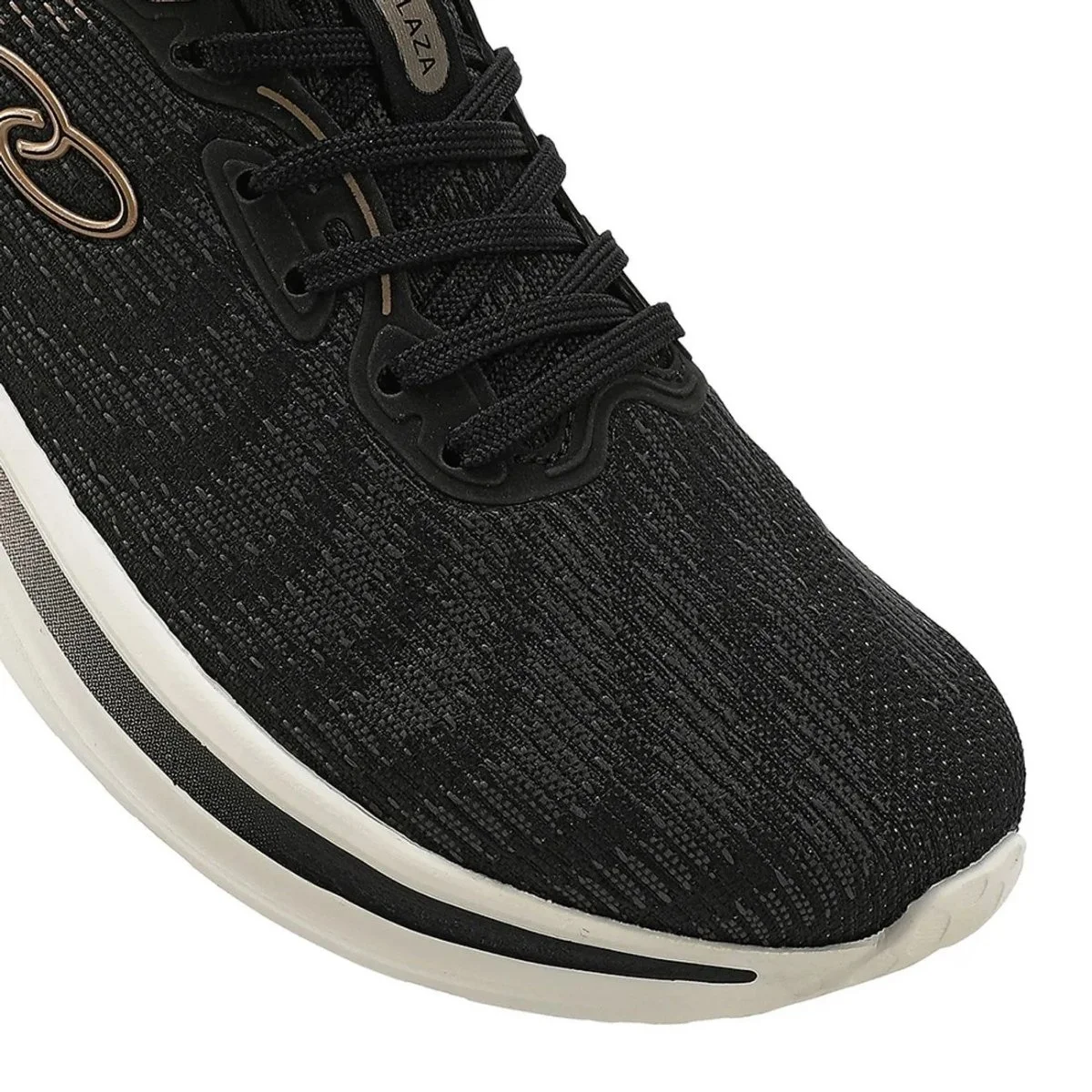 Olympikus Plaza Feminino Preto Dourado Caminhada Preto 7