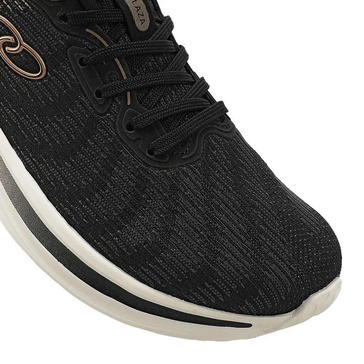 Olympikus Plaza Feminino Preto Dourado Caminhada Preto 7