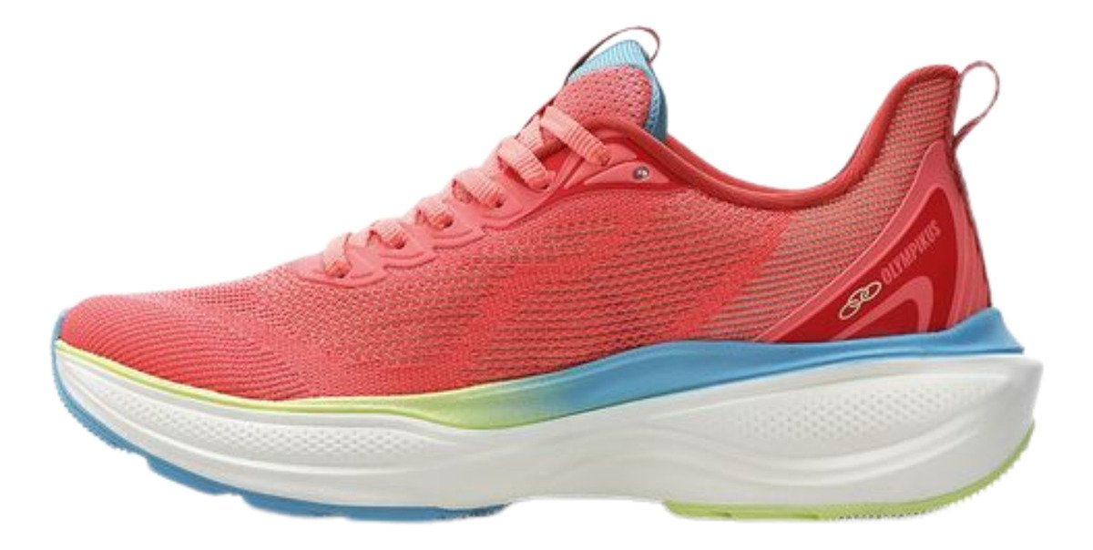 Olympikus Pride 4 Coral Conforto Performance Caminhada Coral/Lima 5