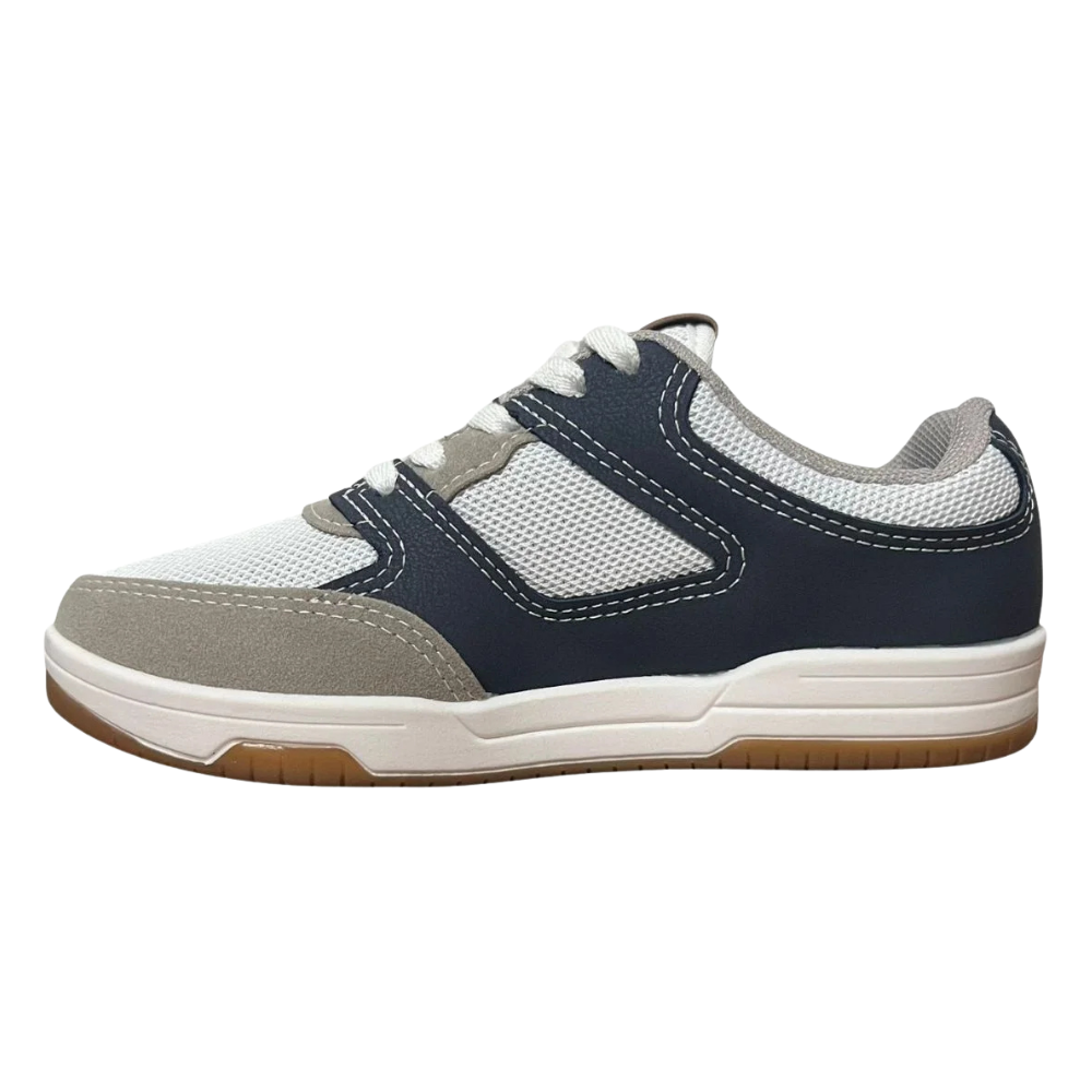 Tenis  Molekinho Menino Cadarco Branco Marinho Cinza Branco/Marinho/Cinza 5