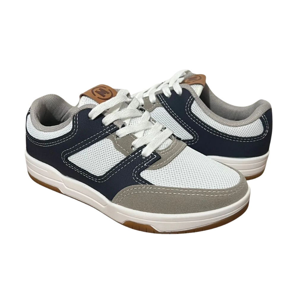 Tenis  Molekinho Menino Cadarco Branco Marinho Cinza Branco/Marinho/Cinza 2