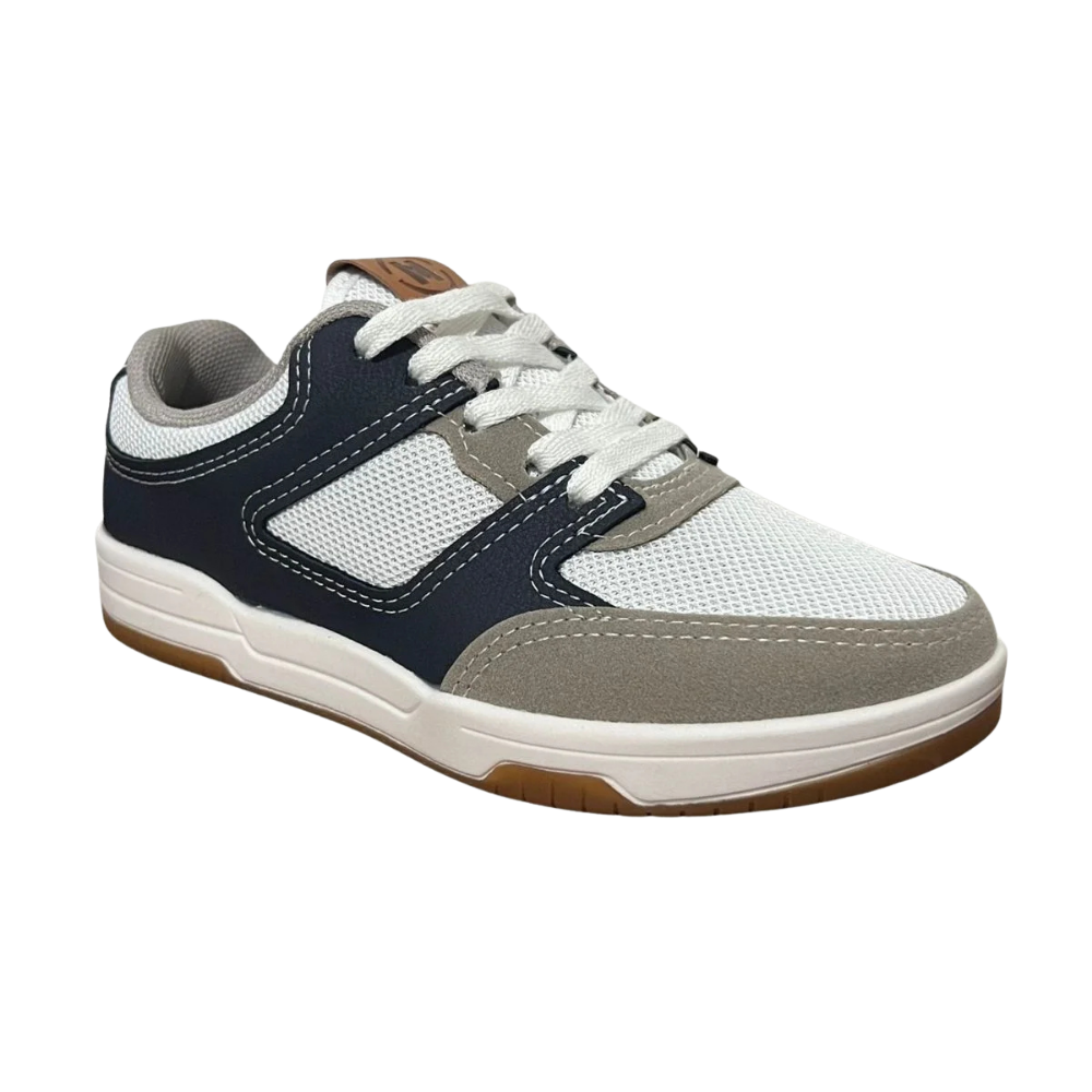Tenis  Molekinho Menino Cadarco Branco Marinho Cinza Branco/Marinho/Cinza 3