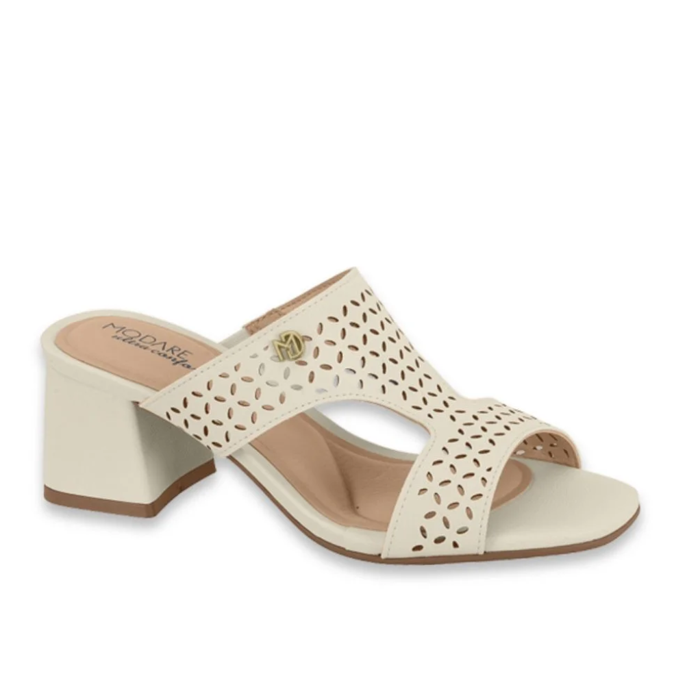 Modare Tamanco Napa Floather Branco Off Elegante 7172126