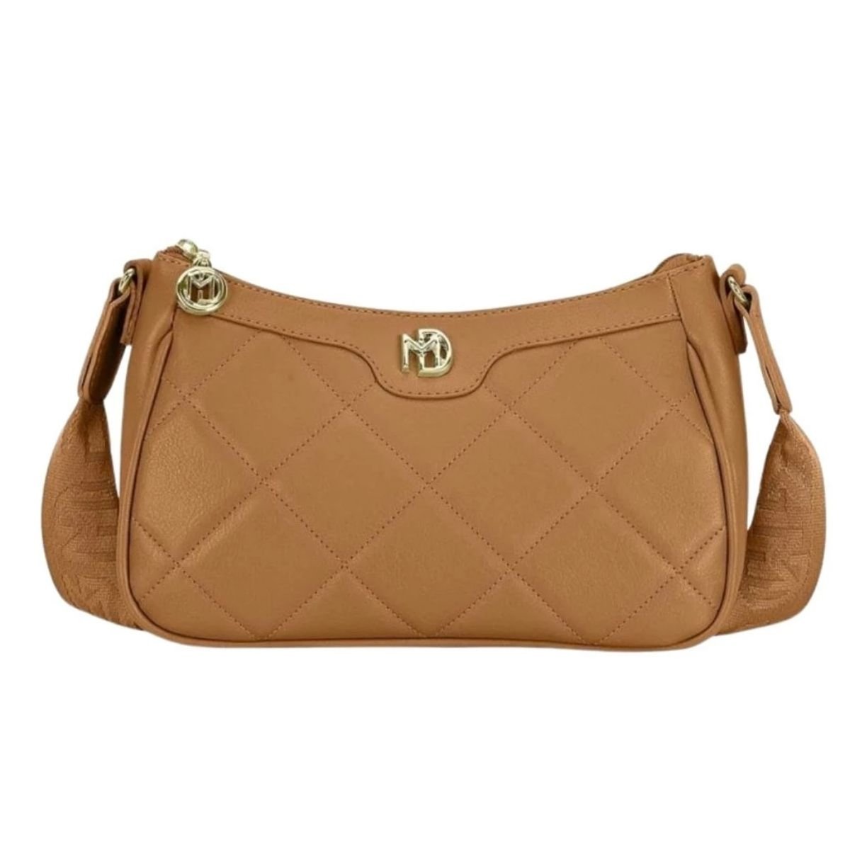 Bolsa Feminina Tiracolo Moderna e Leve Napa Soft Camel 