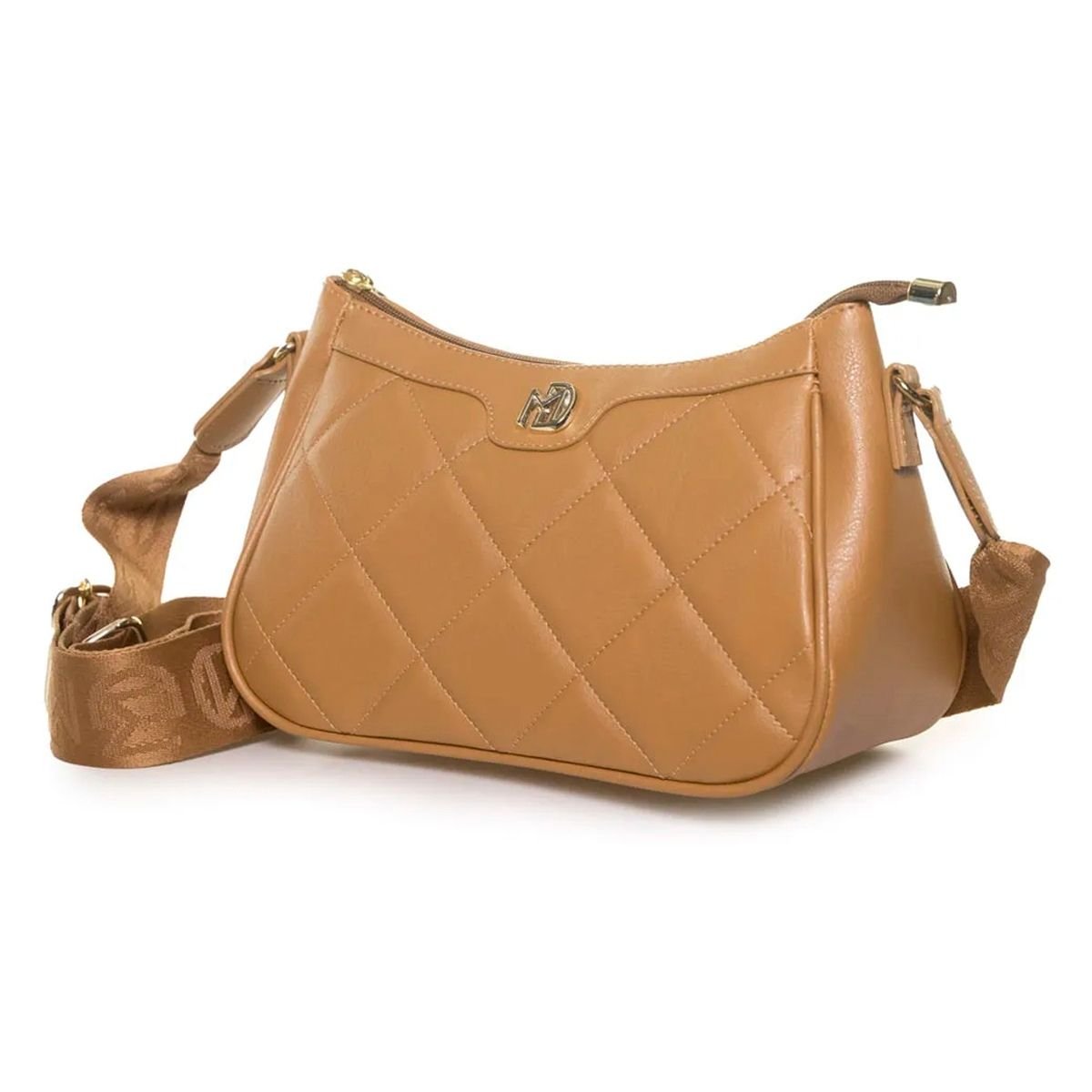 Bolsa Feminina Tiracolo Moderna e Leve Napa Soft Camel  Marrom 5
