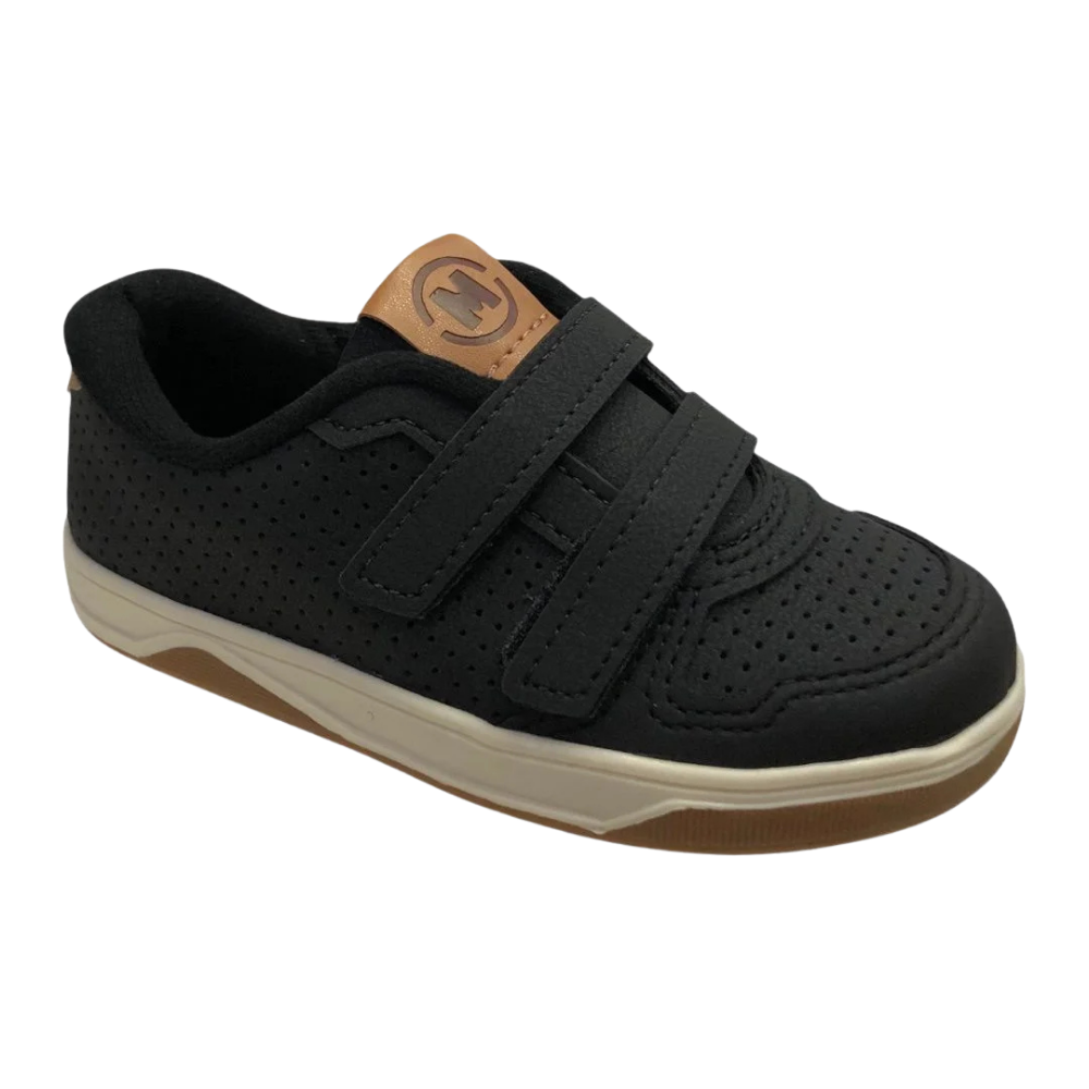 Tenis Infantil Molekinho Preto Camel Confortavel Leve Dia a Dia Preto/Camel 4