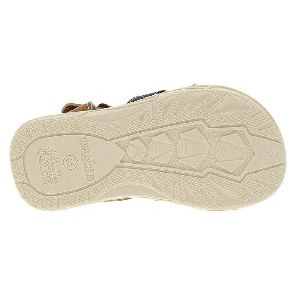 Sandalia Molekinho Menino Ajustavel  Solado Antiderrapante Caramelo/Marinho 5