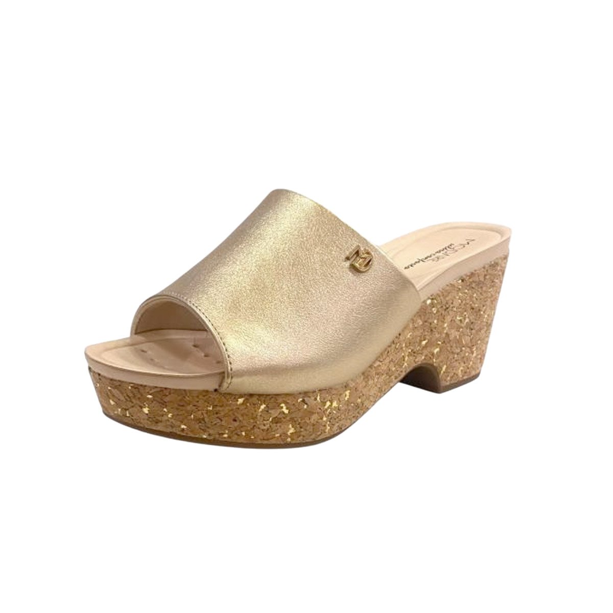 Tamanco Modare Anabela Metalizado Feminino Elegante Dourado 3