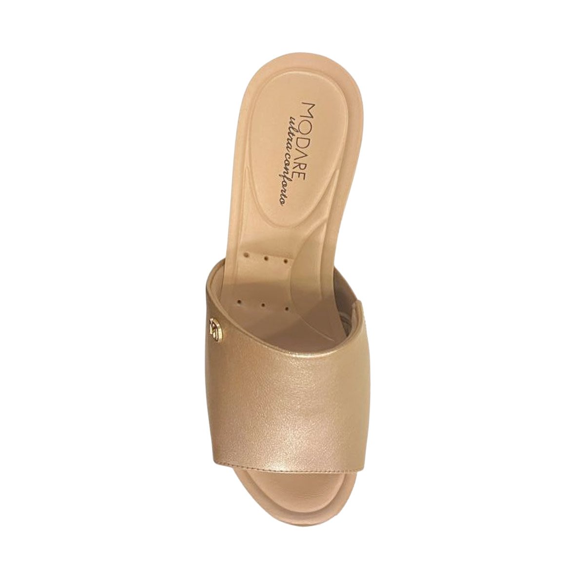 Tamanco Modare Anabela Metalizado Feminino Elegante Dourado 4