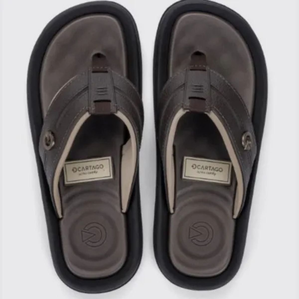 Chinelo Cartago Masculino Elegancia Maciez e Durabilidade Marrom 2