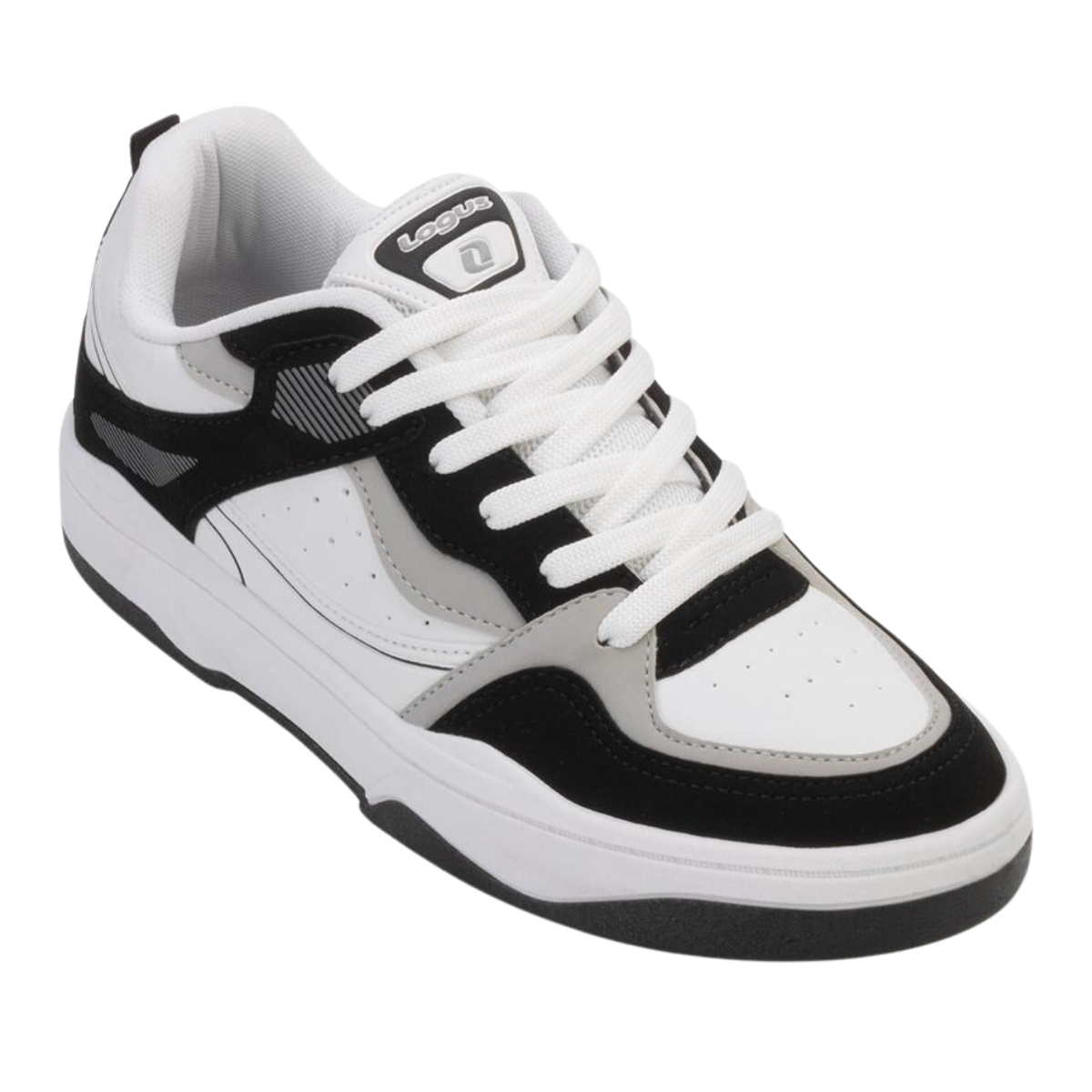 Tenis Logus Masculino Casual Branco e Preto Ideal Dia a Dia