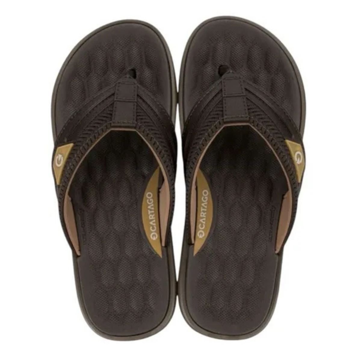 Chinelo Cartago Malta IV Masculino De Dedo Cinza Azul Marrom Marrom/Amarelo 2