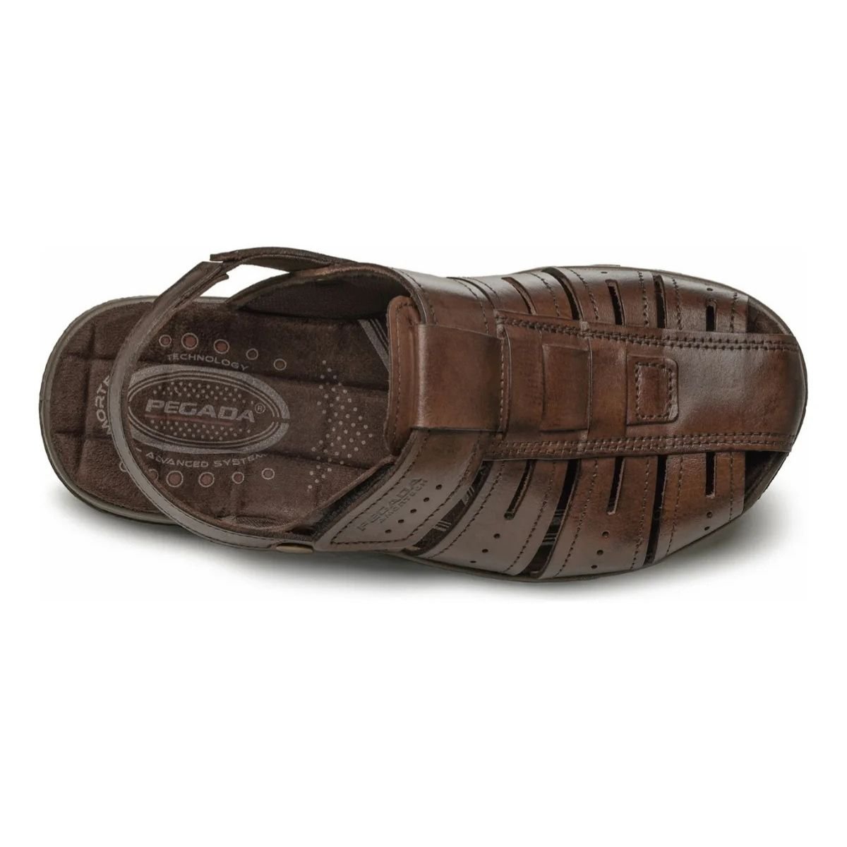 Sandalia Pegada Couro Marrom Conforto Estilo Cravo 3