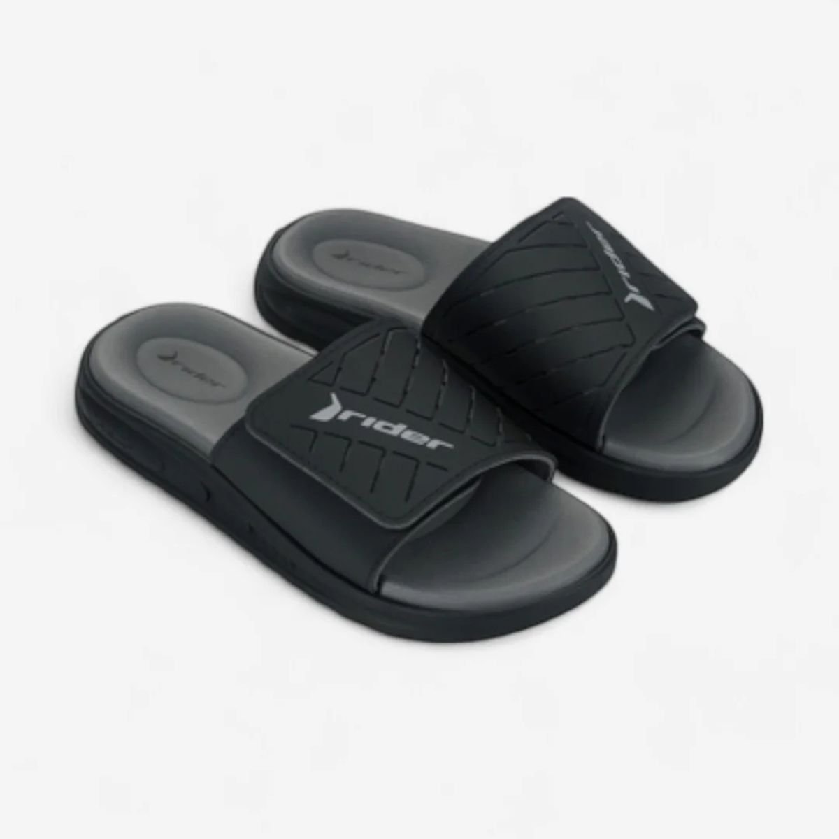 Chinelo Rider Masculino Slide Preto Cinza