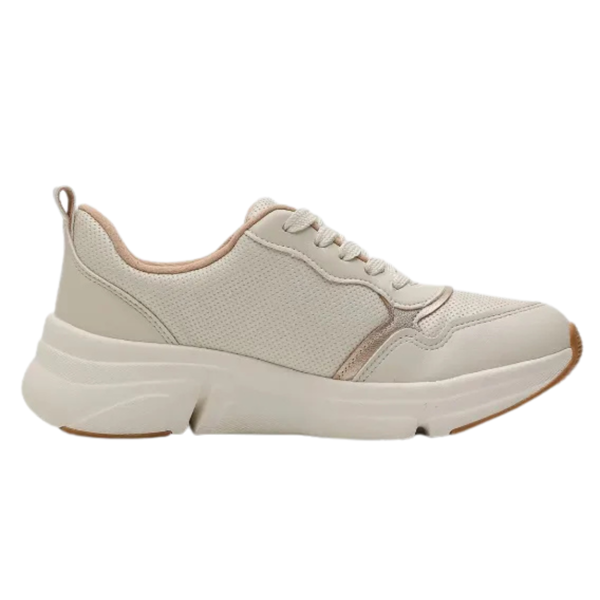 Modare Tenis Feminino Branco Off-Dourado Conforto e Estilo Off White/Dourado 3