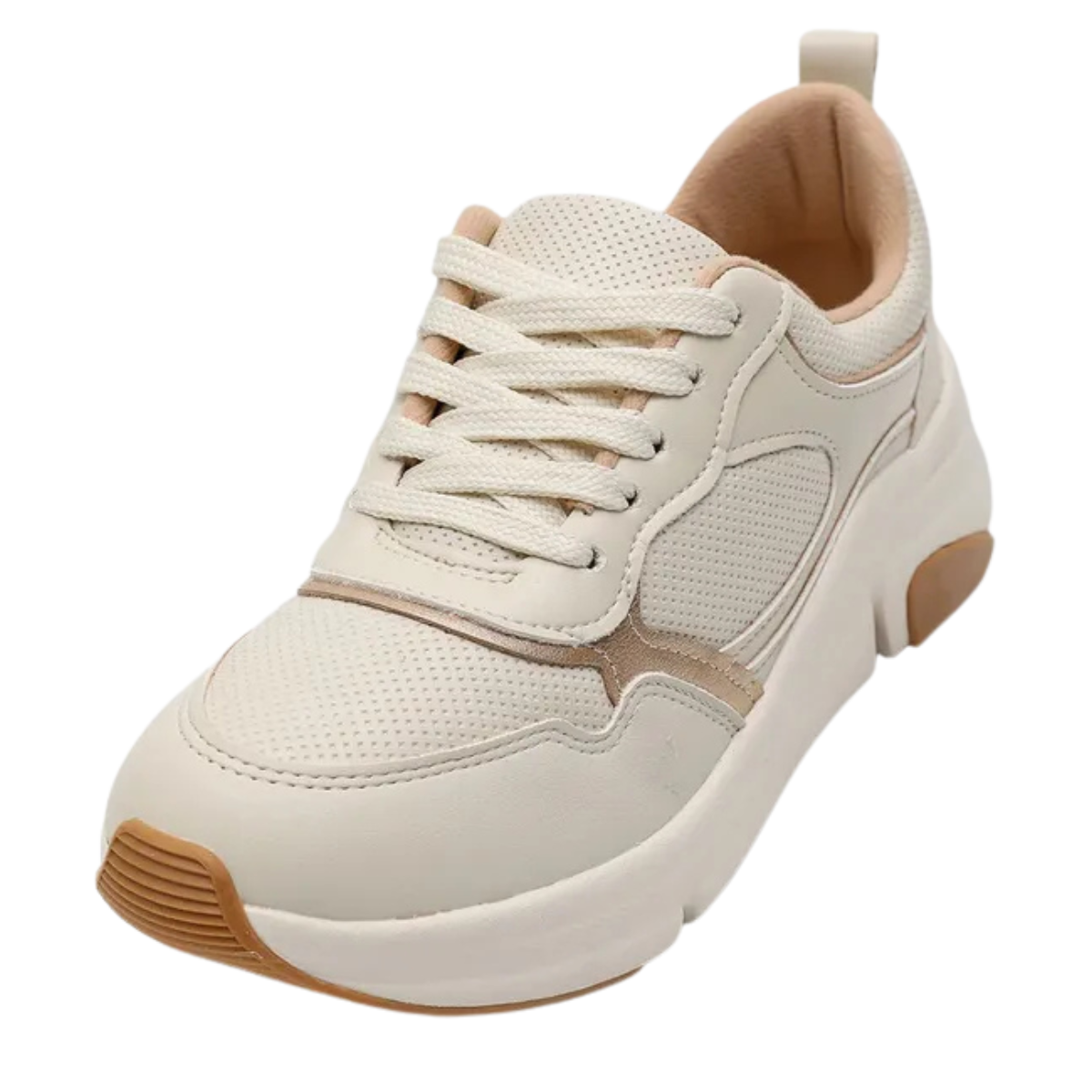 Modare Tenis Feminino Branco Off-Dourado Conforto e Estilo Off White/Dourado 4