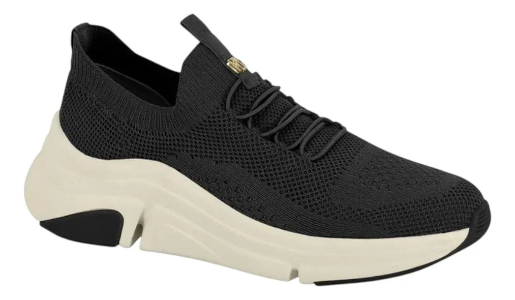 Modare Tenis Knit Preto Conforto e Estilo