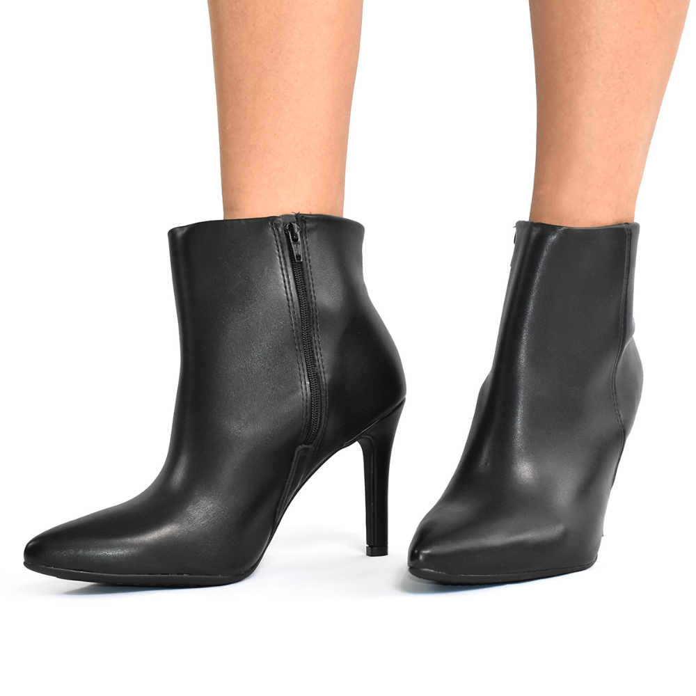 Bota Feminina Vizzano Preta Bico Fino Sintetico Preto 5