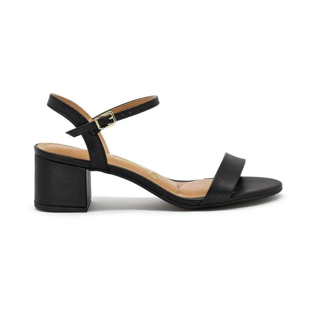 Sandalia Vizzano Casual Salto Medio Quadrado Feminina Preto