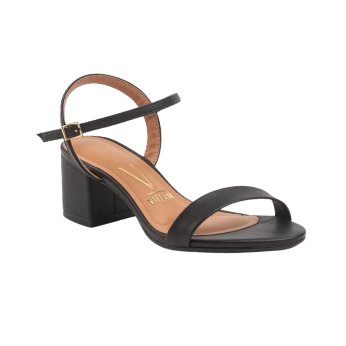 Sandalia Vizzano Casual Salto Medio Quadrado Feminina Preto Preto 2