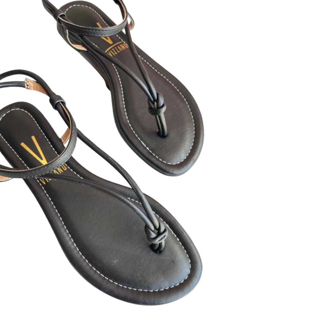 Sandalia Rasteira Vizzano Preta Elegancia e Conforto Preto 4