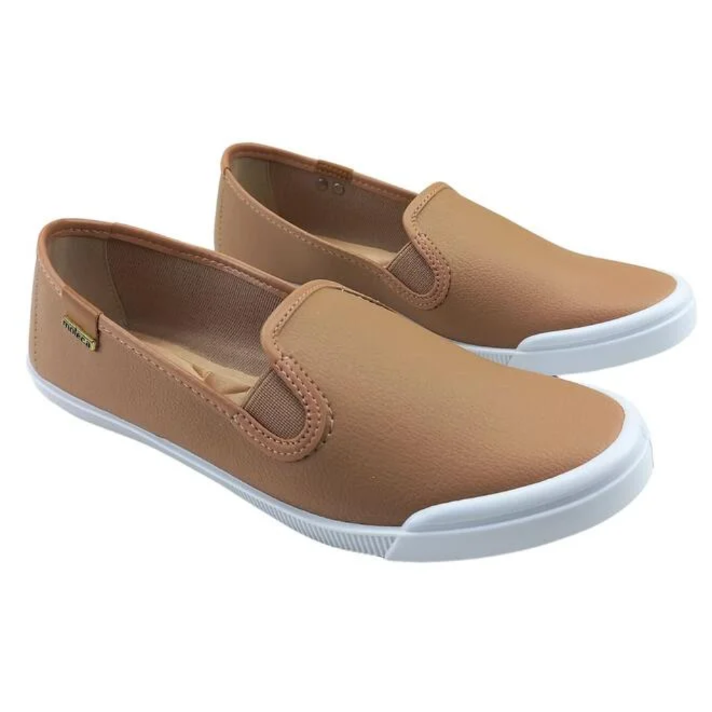 Moleca Tenis Napa Nude Camel Conforto e Estilo Nude 2